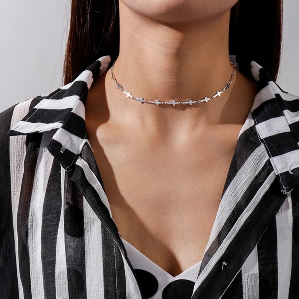 Sideways Cross Necklace